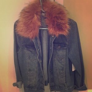 Brand New Fur Collared Jean Jacket!